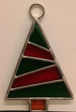 vitral de árbol navideño esfera